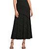 Calessa Tape Detail Knit Pull-On A-Line Midi Knit Skirt - Image 1