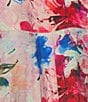 Calessa Textured Crinkle Antique Abstract Print Point Collar Long Sleeve Button Front Blouse, Color:Pink Multi - Image 6