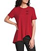 Calessa Textured Knit Asymmetric Hem Tunic - Image 1