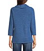 Calessa Textured Knit Cowl Neck 3/4 Sleeve Top - Image 6