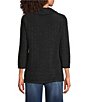 Calessa Textured Knit Cowl Neck 3/4 Sleeve Top - Image 2