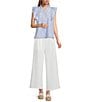 Calessa Textured Knit Pull-On Wide Leg Pants - Image 3