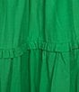 Color:Green - Image 4 - Tiered Border Embroidery Pull-On Midi Skirt