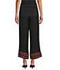 Calessa Wide Leg Embroidered Border Hem Pull-On Cropped Pants - Image 2