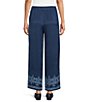 Calessa Wide Leg Embroidered Border Hem Pull-On Cropped Pants - Image 2