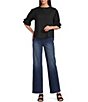 Calessa Woven Band Ruffle Collar Elbow Ruffle Sleeve Button Front Shirt - Image 3