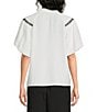 Calessa Woven Embroidered Split V-Neck 3/4 Raglan Sleeve Tunic - Image 2