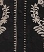 Calessa Woven Embroidered Split V-Neck Elbow Length Sleeve Top - Image 4