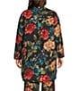 Calessa Plus Size Woven Floral Print Collar Long Sleeve Button Front Coordinating Tunic - Image 2