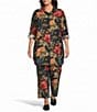 Calessa Plus Size Woven Floral Print Collar Long Sleeve Button Front Coordinating Tunic - Image 5