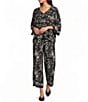 Calessa Woven Geometric Print Coordinating Wide Leg Pull-On Pants - Image 3