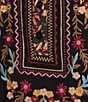 Calessa Woven Multi Print Embroidered Split V-Neck 3/4 Bell Sleeve Tunic - Image 4