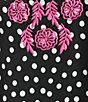 Calessa Woven Polka Dot Embroidered Split V-Neck 3/4 Sleeve Tunic - Image 4