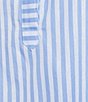 Calessa Woven Stripe Split V-Neck Elbow Length Sleeve Tunic - Image 4