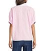 Calessa Woven Textured Stripe Band Collar Elbow Length Sleeve Tunic - Image 6
