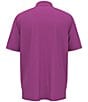 Color:Purple Orchid - Image 2 - Big & TallPro Spin Chevron Jacquard Print Short Sleeve Golf Polo Shirt