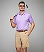 Color:Fairy Wren - Image 2 - Pro Spin Mini Chevron Jacquard Short Sleeve Golf Polo Shirt