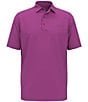Color:Purple Orchid - Image 1 - Pro Spin Mini Chevron Jacquard Short Sleeve Golf Polo Shirt