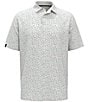 Color:Bright White - Image 1 - Big & Tall Chevron Confetti Print Short Sleeve Golf Polo Shirt