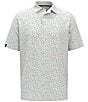 Callaway Big & Tall Chevron Confetti Print Short Sleeve Golf Polo Shirt, Color:Bright White - Image 1