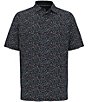 Color:Asphalt - Image 1 - Big & Tall Chevron Confetti Print Short Sleeve Golf Polo Shirt