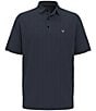 Color:Caviar - Image 1 - Big & Tall Chevron Foulard Print Short Sleeve Golf Polo Shirt