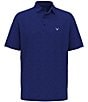 Color:Peacoat - Image 1 - Big & Tall Classic Chevron Jacquard Printed Short Sleeve Polo Shirt