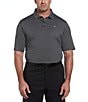 Callaway Big & Tall Classic Chevron Jacquard Printed Short Sleeve Polo Shirt, Color:Caviar - Image 1