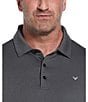 Callaway Big & Tall Classic Chevron Jacquard Printed Short Sleeve Polo Shirt, Color:Caviar - Image 3