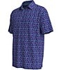Callaway Big & Tall Cocktail Print Short Sleeve Polo Shirt, Color:Limoges - Image 3