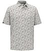 Color:Bright White - Image 1 - Big & Tall Essential Drink Printed Short Sleeve Golf Polo Shirt