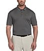 Callaway Big & Tall Fine Line Stripe Stretch Short Sleeve Polo Shirt, Color:Caviar - Image 1