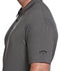Callaway Big & Tall Fine Line Stripe Stretch Short Sleeve Polo Shirt, Color:Caviar - Image 3