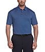 Color:Peacoat - Image 1 - Big & Tall Fine Line Stripe Stretch Short Sleeve Polo Shirt