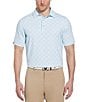 Callaway Big & Tall Foulard Print Performance Stretch Short Sleeve Polo Shirt, Color:Blue Radiance - Image 1