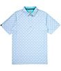 Callaway Big & Tall Foulard Print Performance Stretch Short Sleeve Polo Shirt, Color:Blue Radiance - Image 4