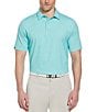 Callaway Big & Tall Micro Floral Performance Stretch Short Sleeve Polo Shirt, Color:Neptune Green - Image 1