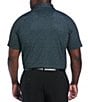 Callaway Big & Tall Micro Floral Performance Stretch Short Sleeve Polo Shirt, Color:Caviar - Image 2
