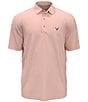 Color:Peach - Image 1 - Big & Tall Pro Spin Fineline Print Short Sleeve Polo Shirt