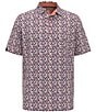 Color:Peach - Image 1 - Big & Tall Short Sleeve Abstract Print Polo Shirt