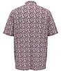 Color:Peach - Image 2 - Big & Tall Short Sleeve Abstract Print Polo Shirt
