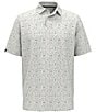 Color:Bright White - Image 1 - Big & Tall Short Sleeve Printed Polo Shirt
