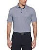 Callaway Big & Tall Trademark Printed Short Sleeve Golf Polo Shirt, Color:Caviar - Image 1