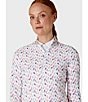 Color:Brilliant White - Image 3 - Birdie And Eagle Print Quarter Zip Mock Neck Long Sleeve Golf Shirt