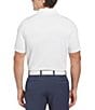 Color:Bright White - Image 2 - Chevron Block Print Printed Short Sleeve Golf Polo Shirt