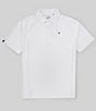Color:Bright White - Image 1 - Chevron Foulard Print Short Sleeve Golf Polo Shirt
