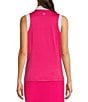 Color:Pink Peacock - Image 2 - Color Block Stretch Jersey V-Neck Sleeveless Golf Polo Shirt