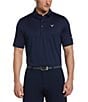 Color:Peacoat - Image 1 - Knit Short Sleeve Swing Tech™ Solid Polo Shirt