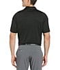Color:Caviar - Image 2 - Knit Short Sleeve Swing Tech™ Solid Polo Shirt
