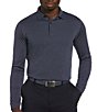 Color:Navy Chambray Heather - Image 1 - Long Sleeve Swing Tech™ Polo Shirt